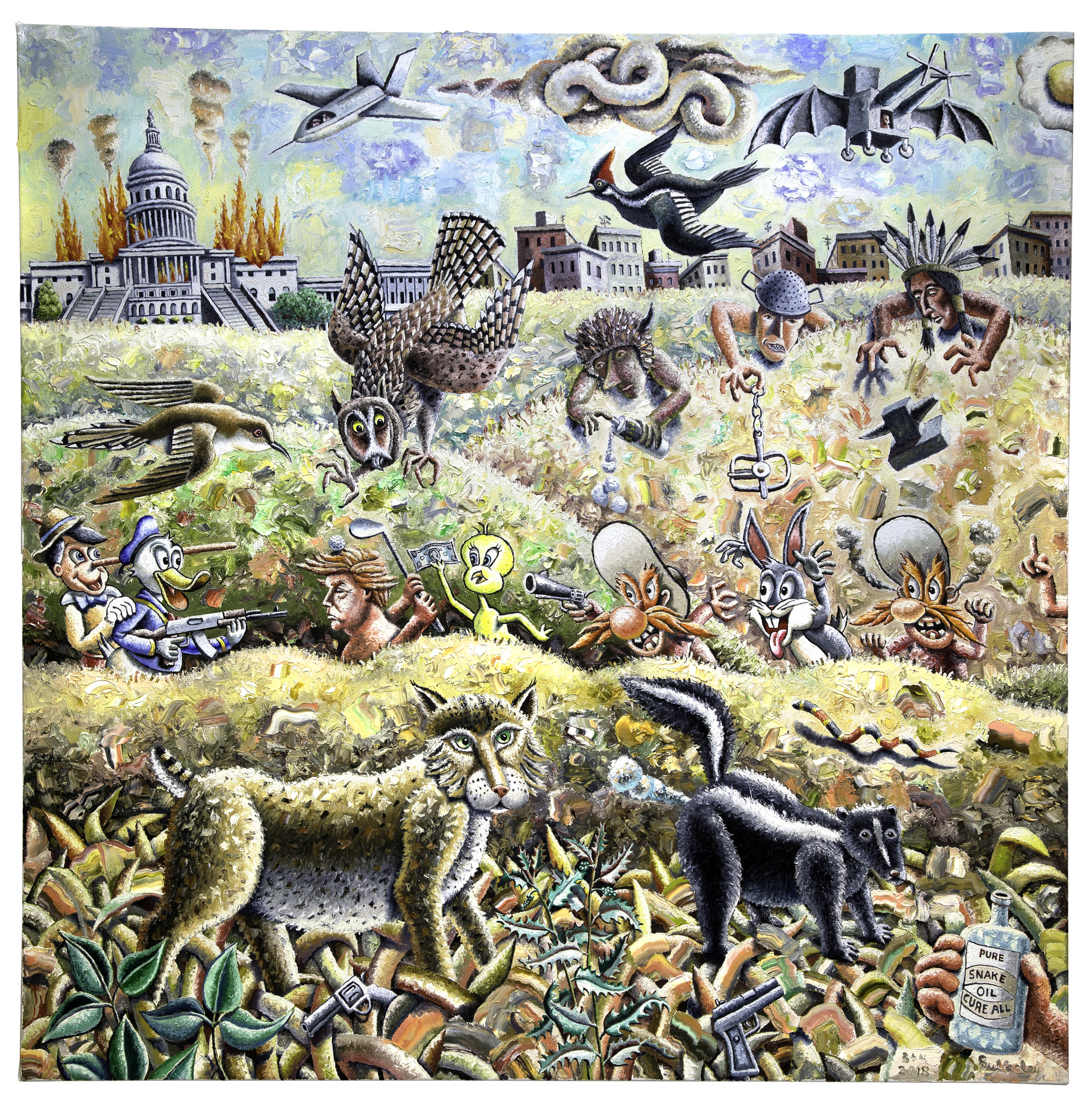 Featured image, Morgan Bulkeley's Painting, Snake Oil Sales
